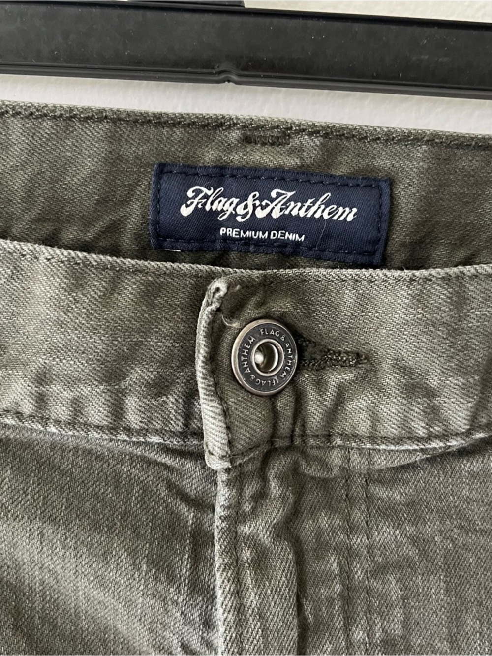 Flag & Anthem Olive Green Denim Pants